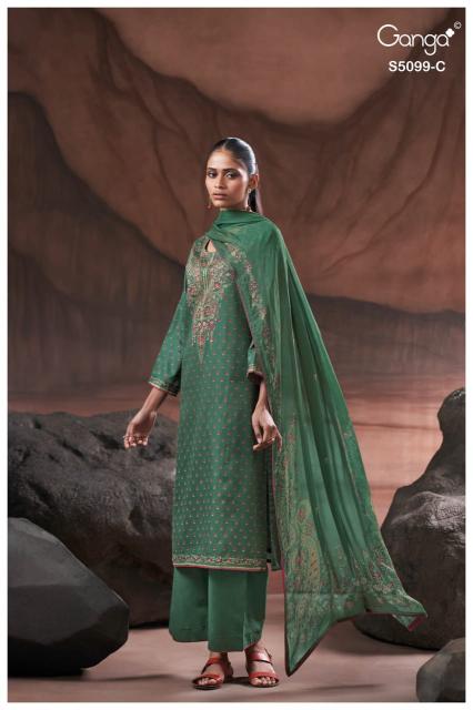 Ganga renaya 5099 printed cotton dress material wholesale